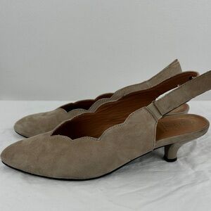 L’Amour Des Pieds Suede Almond Toe Kitten Heel Shoes